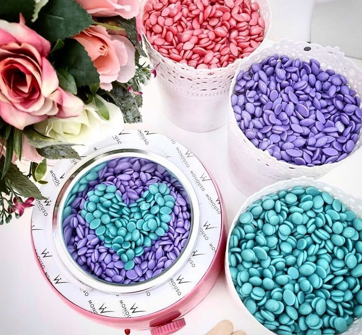 Zestaw do depilacji WOSK PLUM 250g podgrzewacz