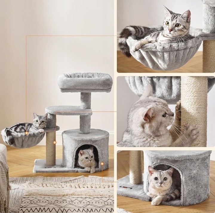 DRAPAK DLA KOTA DOMEK LEGOWISKO SŁUPEK DO DRAPANIA ZABAWKA MYSZKA WIEŻA