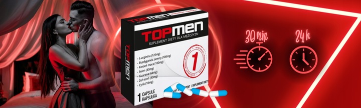 2x Tabletki na erekcje potencje TOP-MEN Libido Sex Szybki Efekt Działa 24h