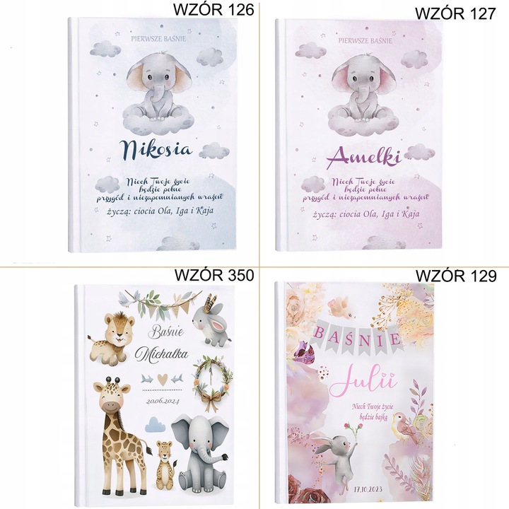 Bajki dla dzieci prezent na Roczek Chrzest Urodziny Imię dziecka