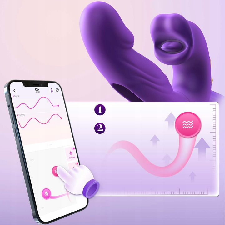 Flapping wibrator wielofunkcyjny fioletowy intensywne orgazmy 7 trybów