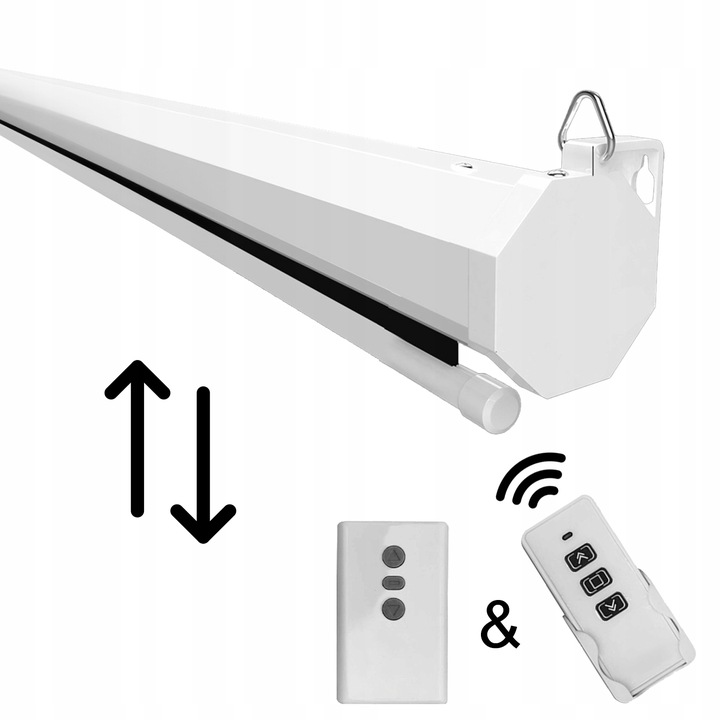 EKRAN PROJEKCYJNY ŚCIENNY RZUTNIKA ELEKTRYCZNY AUTOMATYCZNY PILOT 100