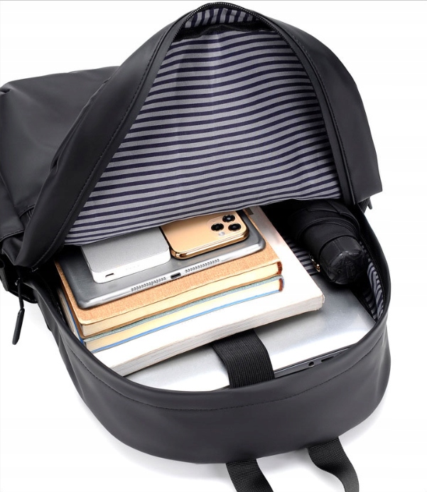 Plecak KELF CZARNY Szkolny Podróżny 4 kieszenie 20L MAT OXFORD Poliester