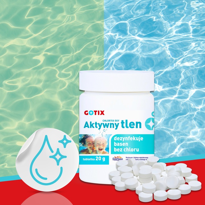 Aktywny Tlen do Basenu Jacuzzi SPA Chemia Basenowa bez Chloru Tabletki