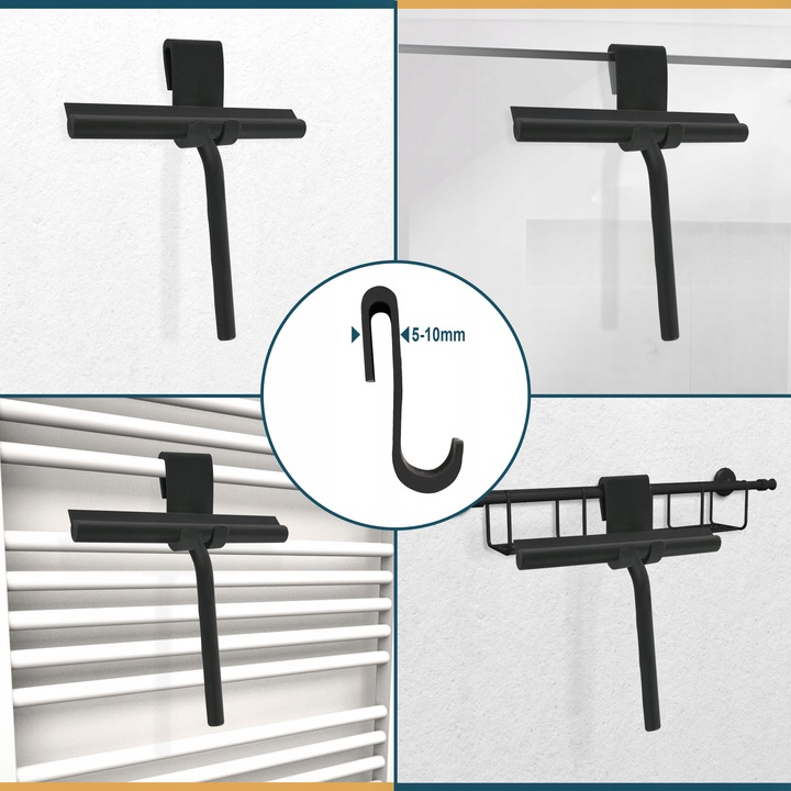 ŚCIĄGACZKA DO WODY PARY SZYB KABIN LUSTER HACZYK CZARNA NA PREZENT SEVANTE