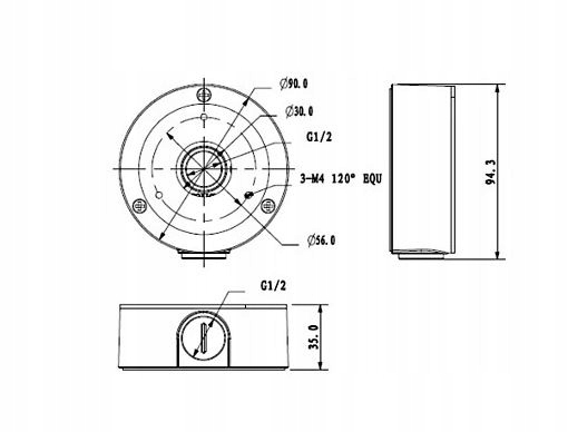 PUSZKA MONTAŻOWA DO KAMER ADAPTER DVS PFA134 DAHUA