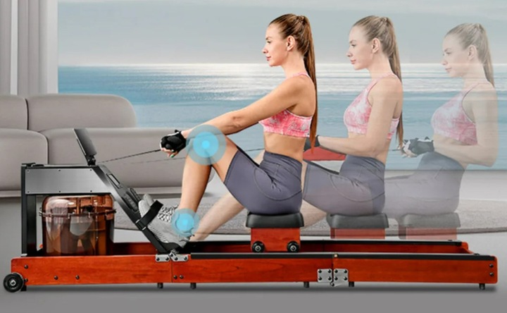 Kingsmith WR1 brązowy wioslarz wodny Bluetooth Fit Android iOS LCD Drewno