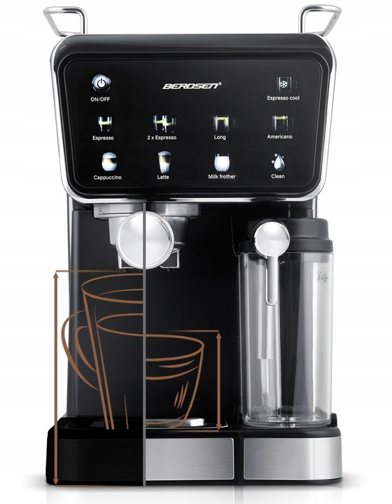 Ekspres do kawy ciśnieniowy kolbowy spieniacz pojemnik 20 bar 1350W