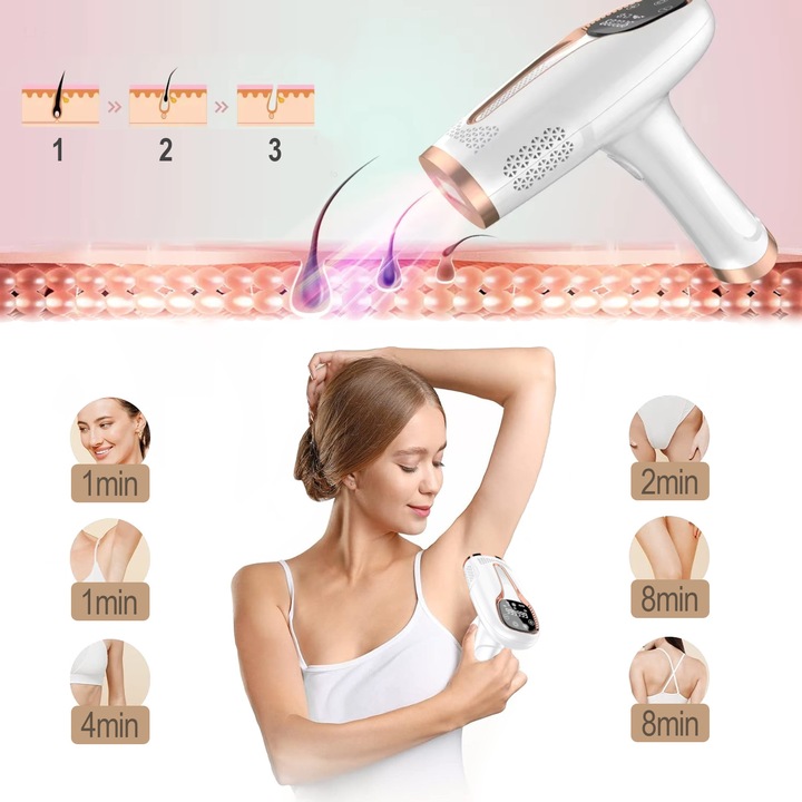 DEPILATOR IPL do WŁOSÓW CIAŁA NÓG LASEROWY BEZPIECZNY BEZBOLESNY CHŁODZENIE