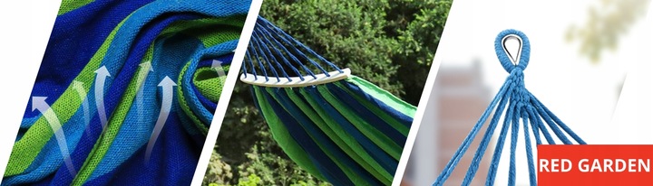 HAMAK OGRODOWY ze stelażem dwuosobowy brazylijski DUŻY RED GARDEN ZESTAW