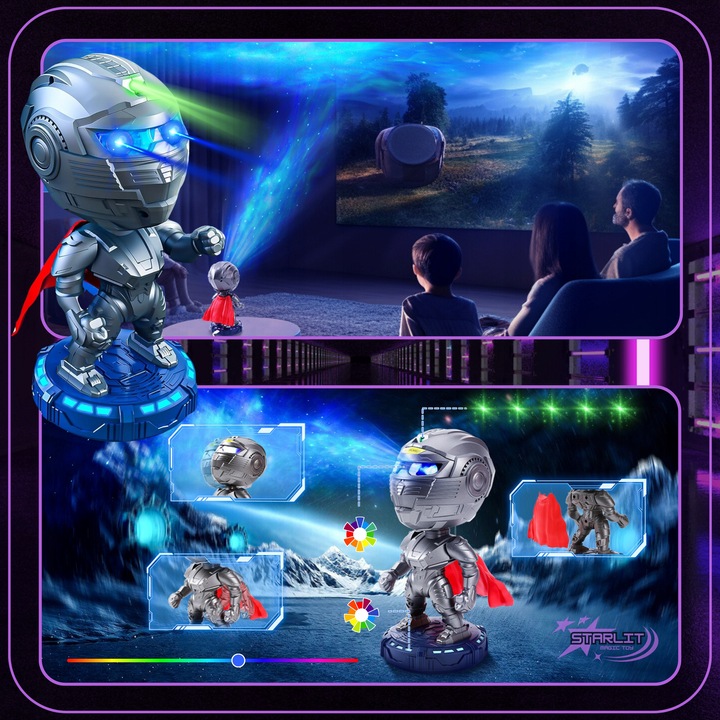 Projektor Gwiazd z Głośnikiem Bluetooth Lampka + 8 Dźwięków Relaksuje 4w1