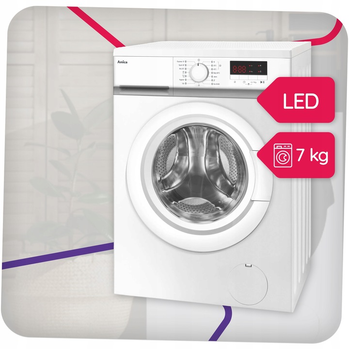 Pralka AMICA GWAS712DL 7kg 1200obr 15programów AutoSensor wymienne