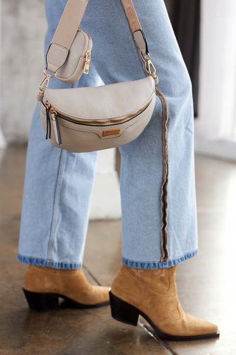 Damska saszetka pojemna nerka odpinany pasek torebka crossbody miejska