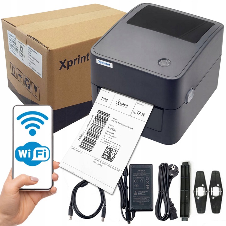 XPRINTER Drukarka kurierska do etykiet termicznych InPost GLS DPD UPS, WiFi