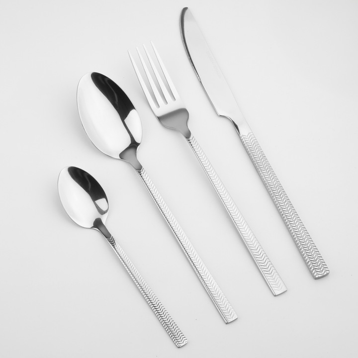 Komplet sztućców zestaw sztućców sztućce dla 6 OS JAGNA SREBRNE 24-elementy