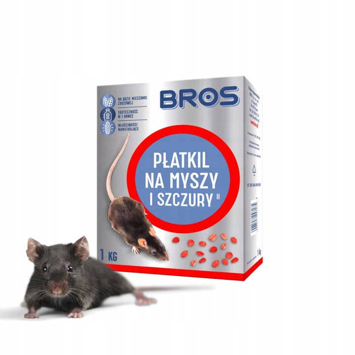BROS PŁATKIL NA MYSZY I SZCZURY TRUTKA WYSUSZAJĄCA 1 KG