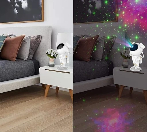 Lampka Nocna LED Projektor Rzutnik GWIAZD Nieba ASTRONAUTA Dla Dzieci PILOT