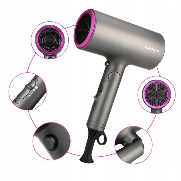 Profesjonalna suszarka do włosów Jonizacja Składana Krexus