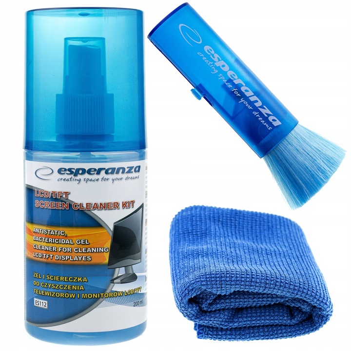 Zestaw Do Czyszczenia Ekranów Matryc Telewizorów LCD LED TFT Żel Esperanza