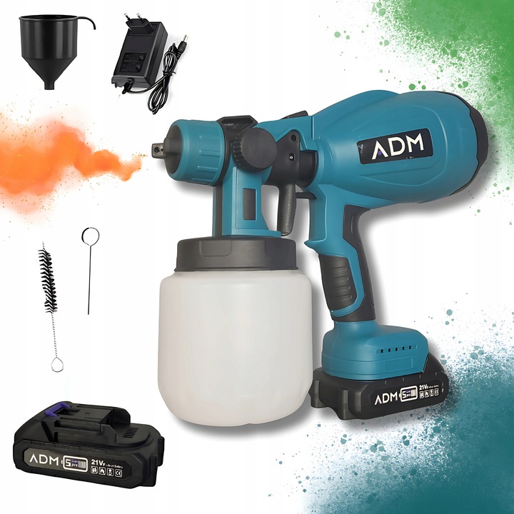 Pistolet Do Malowania Natryskowego Akumulatorowy Agregat 2xBaterie 21V