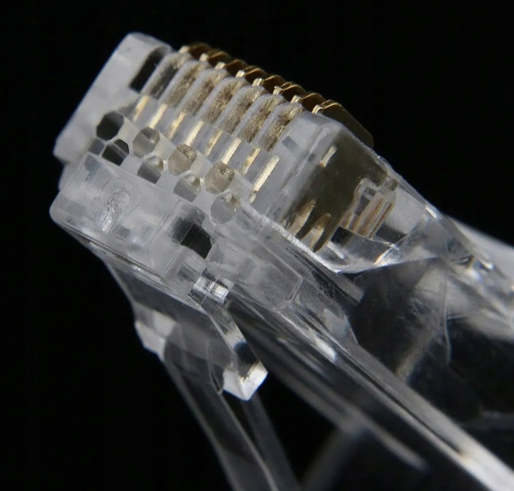 100 SZT KOŃCÓWKI WTYK WTYKI RJ45 8P8C UTP KAT 6 PRZELOTOWE EUROKOMP