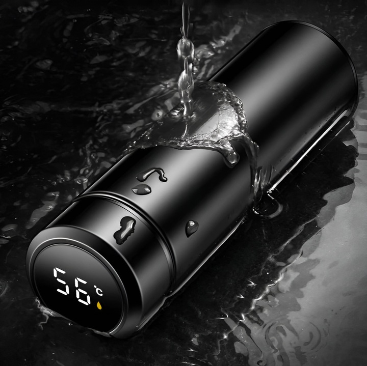 KUBEK TERMICZNY TERMOS LED 500ml NA KAWĘ HERBATĘ DOTYKOWY DO SAMOCHODU PRO