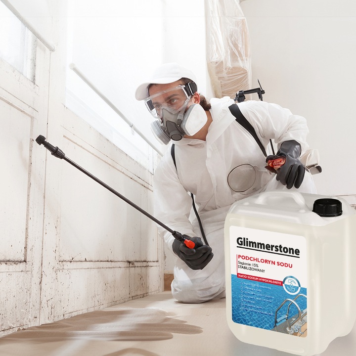 CHLOR PODCHLORYN SODU 15% CZYSZCZENIE Z PLEŚNI GRZYBÓW DO ŚCIAN STUDNI