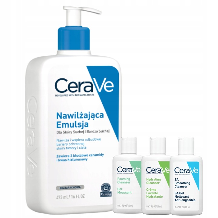 CeraVe Emulsja Nawilżająca Skóra Sucha i Bardzo Sucha, Twarz i Ciało 473ml