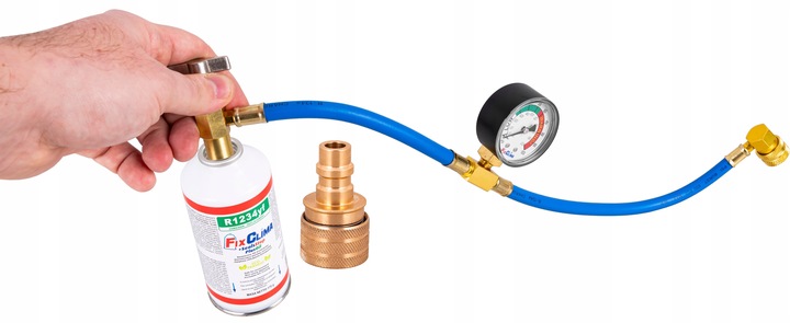 ZESTAW DO NAPEŁNIANIA KLIMATYZACJI AUT CZYNNIK R1234YF + USZCZELNIACZ