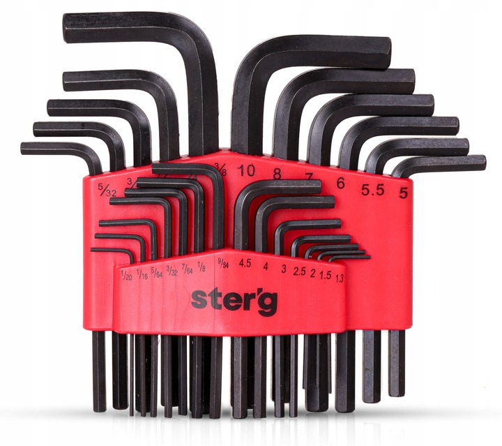 STERG KLUCZE IMBUSOWE KOMPLET KLUCZY IMBUSOWYCH IMBUSÓW IMBUSY ZESTAW 25szt