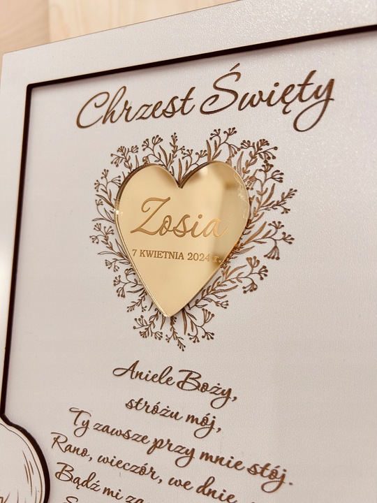 PAMIĄTKA CHRZTU ŚWIĘTEGO Z PERSONALIZACJĄ OBRAZEK + PUDEŁKO NA PIENIĄDZE