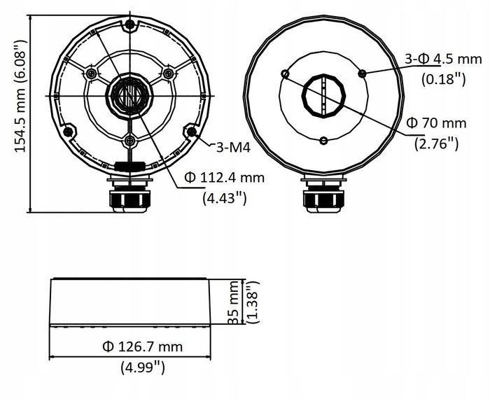 Puszka montażowa HIKVISION DS-1280ZJ-DM8