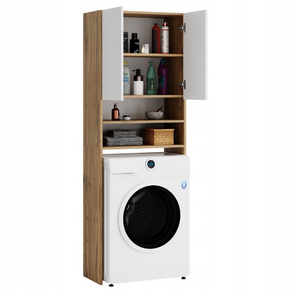 REGAŁ ŁAZIENKOWY SZAFKA NAD PRALKE WOTAN BIAŁY 4 PÓŁKI