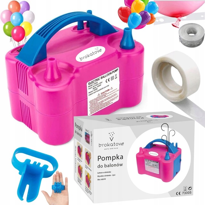 POMPKA ELEKTRYCZNA MOCNA DO BALONÓW 6xGRATIS MOCNA TAŚMA KROPKI