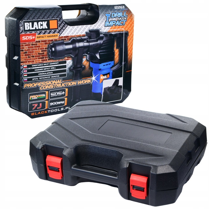 MŁOTOWIERTARKA WIERTARKA MŁOT UDAROWY SDS+ 1450W BLACKTOOLS