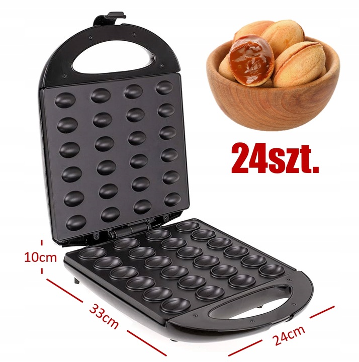 Opiekacz do Orzeszków 1600W Elektryczny Forma Ciastek Duży na 24szt