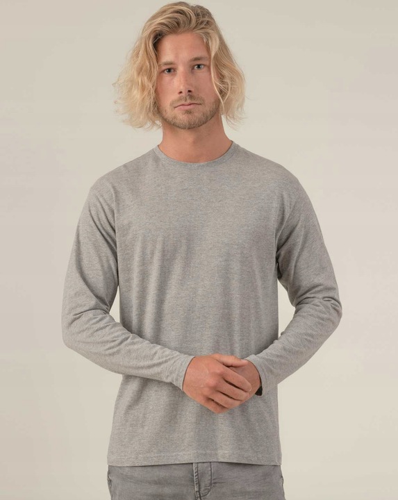 Podkoszulek męski z długim rękawem BAWEŁNIANY SZARY bez ocieplenia