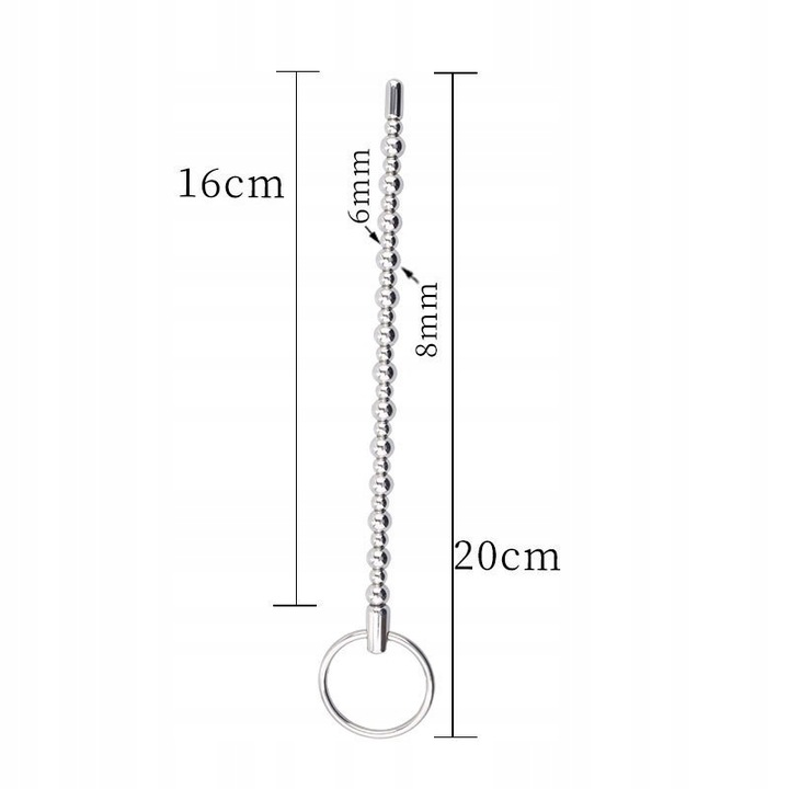 GIĘTKI DŁUGI DILATOR RUCHOME KULKI DO CEWKI MOCZOWEJ, PENIS PLUG