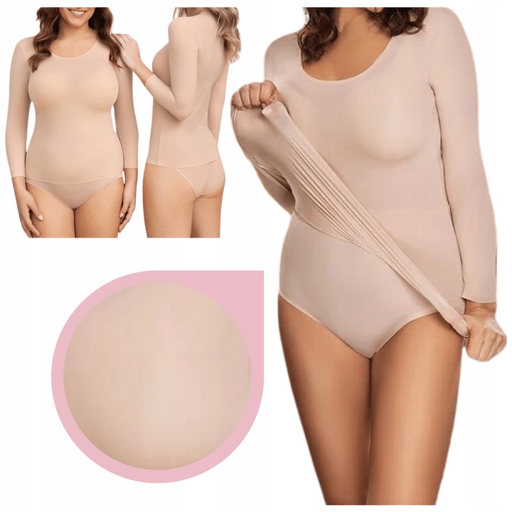 Koszulka CORIN Kylie 51770 z rękawem 3/4 gładka one size beżowa top basic