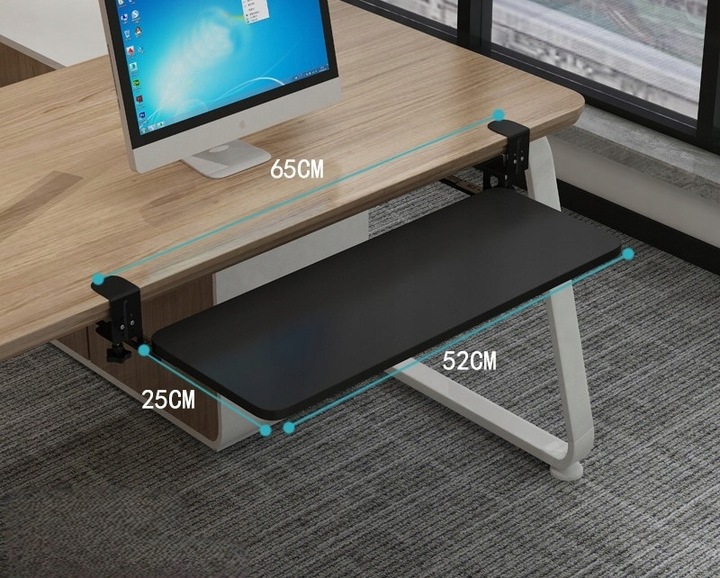 PÓŁKA POD KLAWIATURĘ SZUFLADA PODSTAWKA WYSUWANA ZACISKOWA NA BIURKO