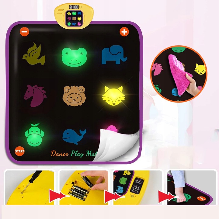 INTERAKTYWNA DUŻA MATA MUZYCZNA GRA MATA TANECZNA Z 5 TRYBAMI GRY