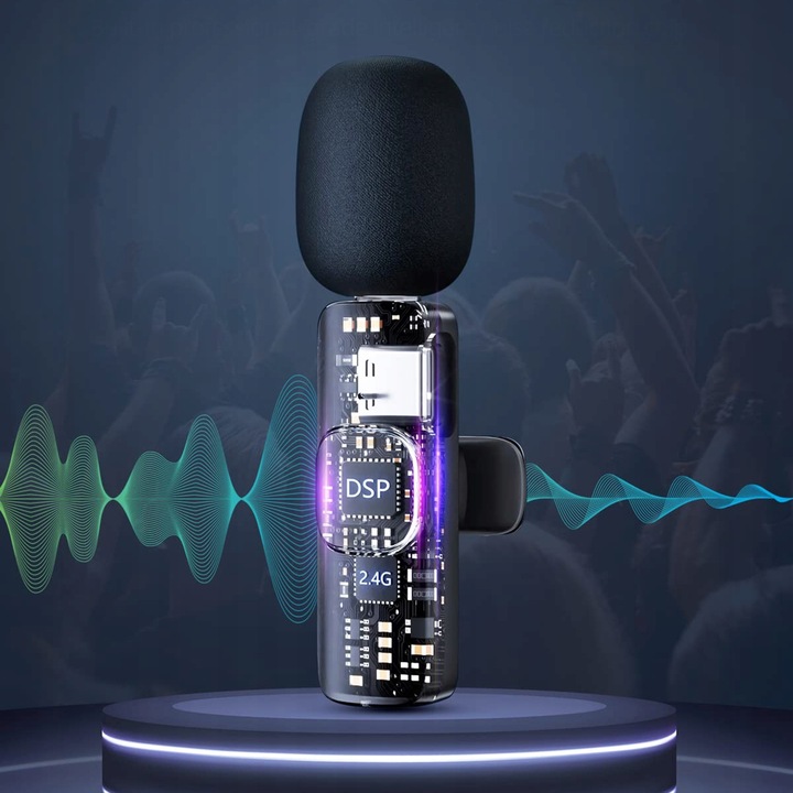 2x MIKROFON BEZPRZEWODOWY KRAWATOWY + ODBIORNIK USB-C + ADAPTER DO IPHONE