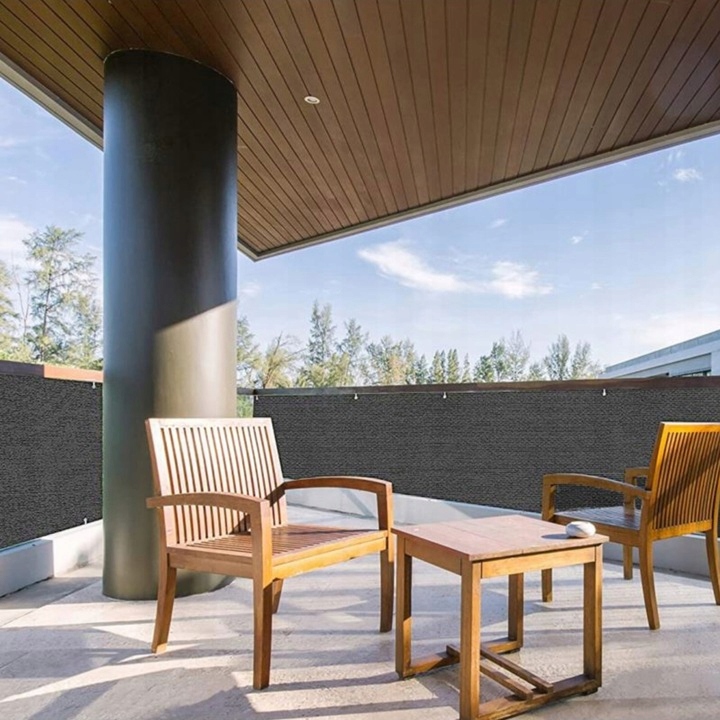 OSŁONA NA BALKON 97% SZARA NA TARAS PŁOT MATA BALKONOWA Z OKUCIAMI