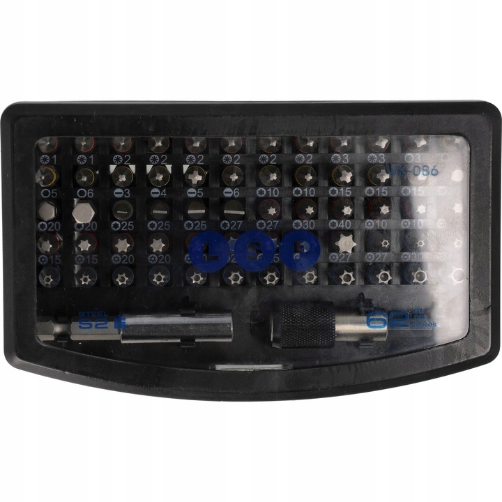 ZESTAW KOŃCÓWEK BITÓW S2 BITY TORX IMBUS HEX SL PH PZ KWADRAT 62 EL