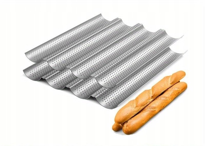 BLACHA FORMA DO PIECZENIA BAGIETEK ZAPIEKANEK METALOWA PERFOROWANA NA