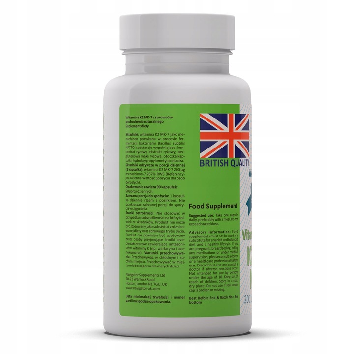 Suplement diety Navigator Supplements witamina k2 200 mcg kapsułki 90 szt.