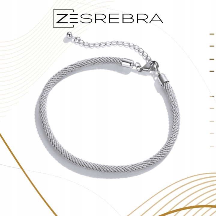 Bransoletka modułowa srebro 925 do CHARMS koralików zawieszek szara srebrna