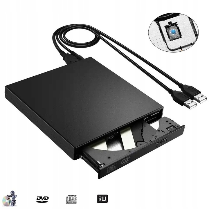 NAPĘD ZEWNĘTRZNY CD-R DVD RV USB Do Laptopa Odtwarzacz Przenośny NAGRYWARKA