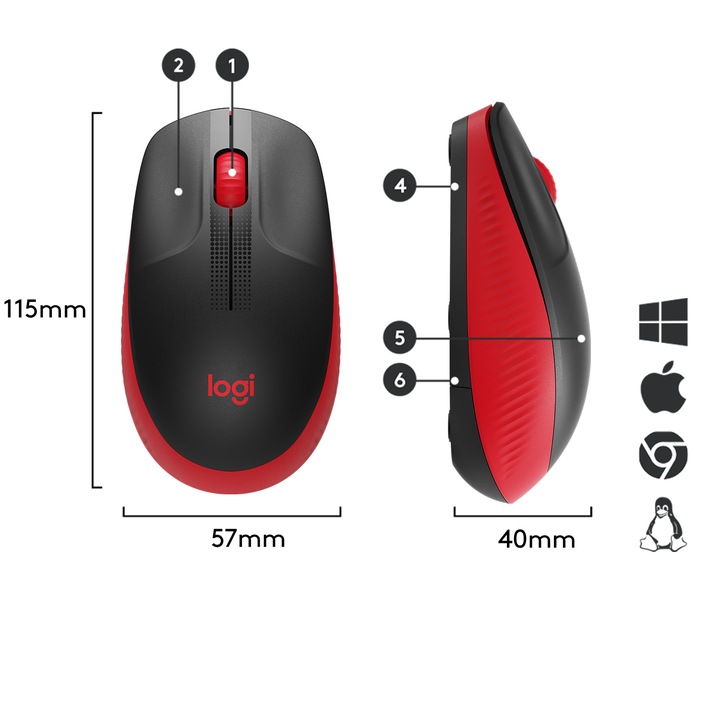 MYSZ BEZPRZEWODOWA LOGITECH M190 RED