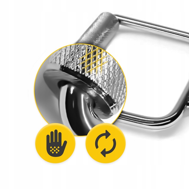 UCHWYT DO WYCIĄGU ATLASU POJEDYNCZY OBROTOWY STALOWY RYFLOWANY PLECY BICEPS